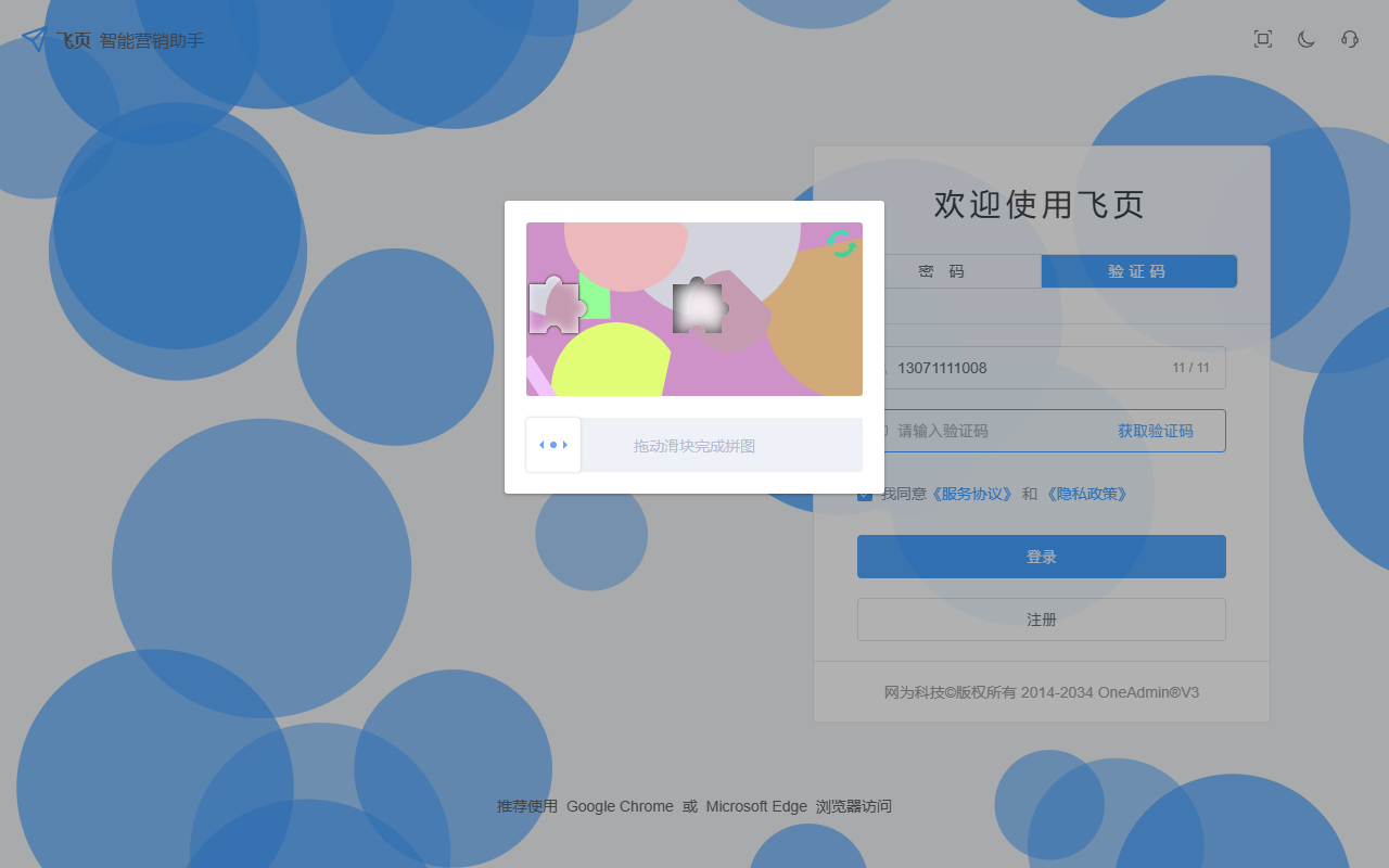 飞页验证码登录